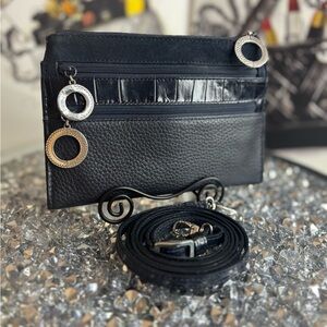 BRIGHTON Crocodile Embossed crossbody Credit card holder EUC